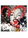 Marilyn Monroe Themed Wall Art Grey/Black/Red 30x30cm