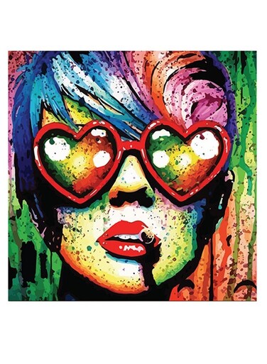 Woman Themed Wall Art Blue/Red/Purple 30x30cm