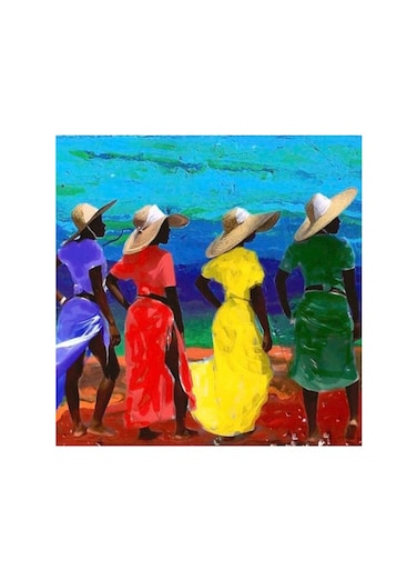 Black Girls Mdf Wall Art Multicolour 30x30cm