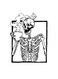 Skeleton Themed Wall Art Black/White 30x30cm