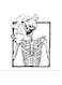 Skeleton Themed Wall Art Black/White 30x30cm