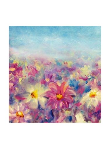 Flowers MDF Wall Art Multicolour 30x30centimeter