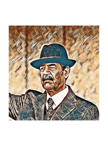 Saddam Hussein MDF Wall Art Multicolour 30x30cm