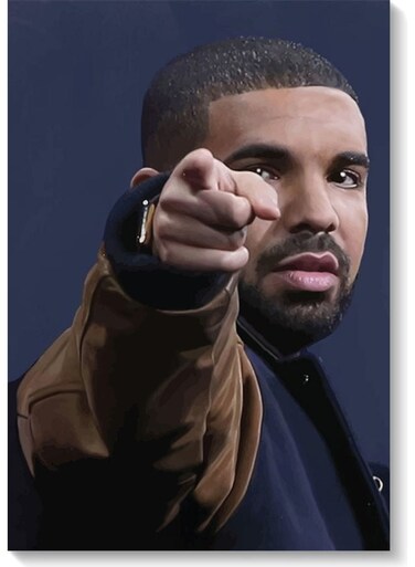 Drake Rap Wall Art Multicolour 40x60cm