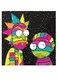 Rick And Morty Themed Wall Art Green/Pink/Black 30x30cm