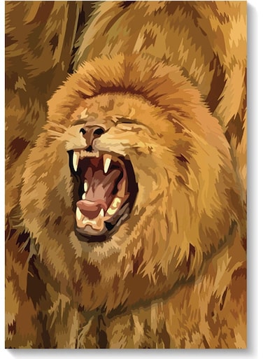 Lion Wall Art Multicolour 40x60cm