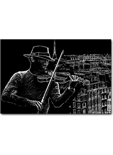 Violinist Printed Wall Art Multicolour 40x60cm