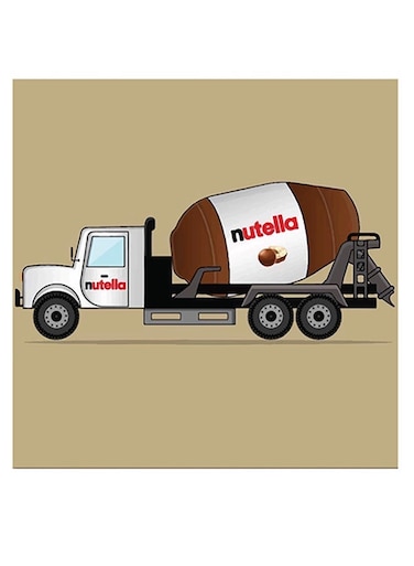 Nutella Themed Wall Art Beige/White/Brown 30x30cm
