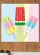 Ice Cream Themed Wall Art Yellow/Pink/Red 30x30cm