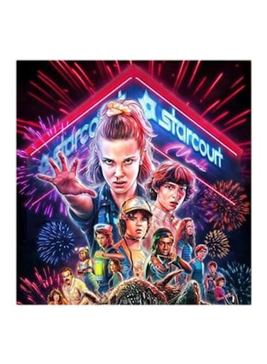 Wooden Stranger Things Wall Art Painting Multicolour 30x30centimeter