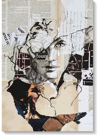 Abstract Woman Wall Art multicolour 40x60cm