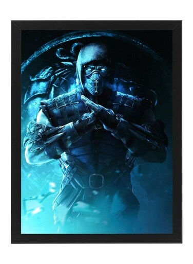 Wall Art Poster Frame Mortal Kombat Sub Zero 30X40cm