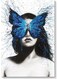 Woman And Blue Butterfly Wall Art Multicolour 40x60cm