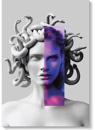 Woman And Snakes Wall Art Multicolour 40x60cm