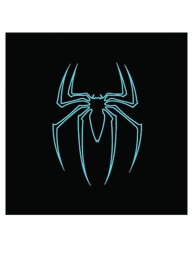 Spider Man Logo Themed Wall Art Black/Blue 30x30cm