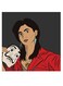 Money Heist Nairobi Printed Wall Art Black/Red/Brown 30x30cm