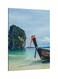 Decorative Printed Framed Canvas Wall Art Blue/Orange/Green 60 x 80centimeter