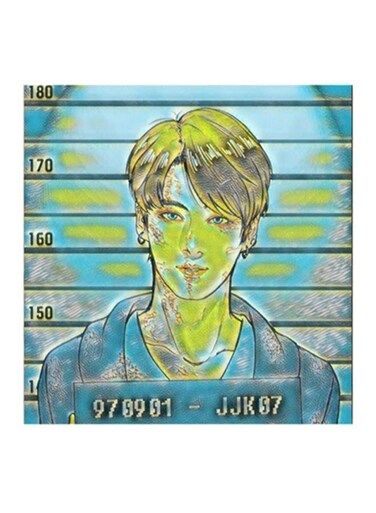 BTS MDF Wall Art Painting Multicolour 30x30cm