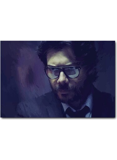 The Professor La Casa De Papel Wall Art Black/Beige 40x60cm