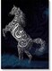 Horse Calligraphy Wall Art Multicolour 40x60cm