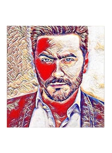Tamer Hosny MDF Wall Art Painting Multicolour 30x30cm