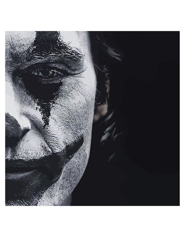 Joker Themed Wall Art Black/White 30x30cm