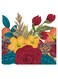Floral Themed Wall Art Red/Yellow/Blue 30x30cm