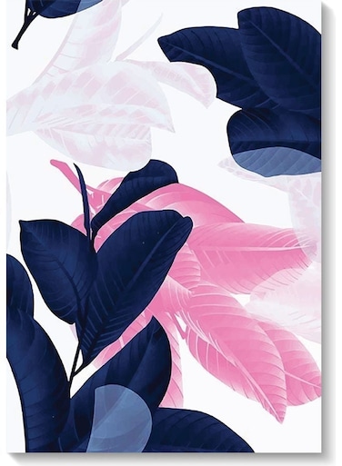 Trees Leaves Printed Wall Art White/Pink/Blue 40x60cm