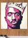 2Pac Printed Wall Art Purple/White/Gold 30x30cm