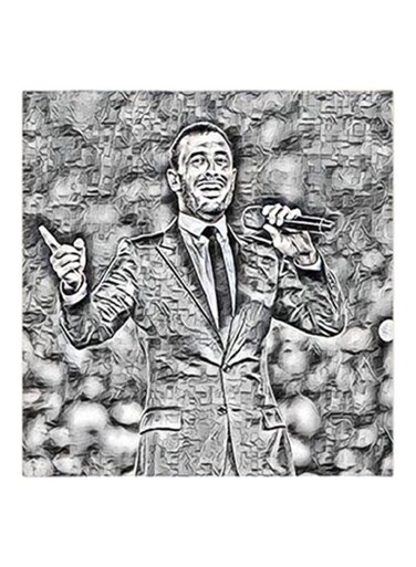 Kadim Al Sahir MDF Wall Art Black/White 30x30cm