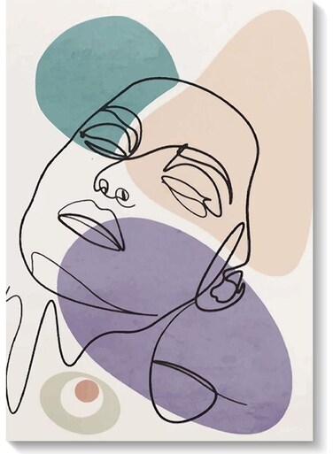 Face Abstract Wall Art Painting Multicolour 40x60cm
