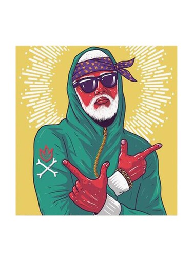 Cool Man MDF Wall Art Multicolour 30x30cm