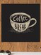 Coffee Lovers Themed Printed MDF Wall Art Black/Beige 30x30cm