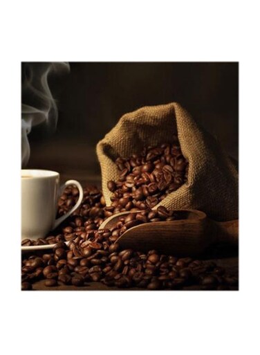 Coffee MDF Wall Art Multicolour 30x30cm