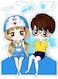 Cartoon Boy And Girl Printed Wall Sticker Multicolour