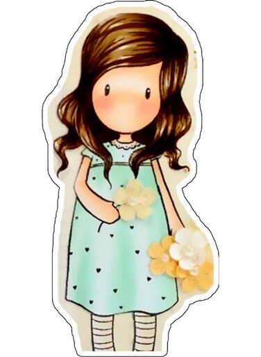 Girl Design Decorative Wall Sticker Multicolour
