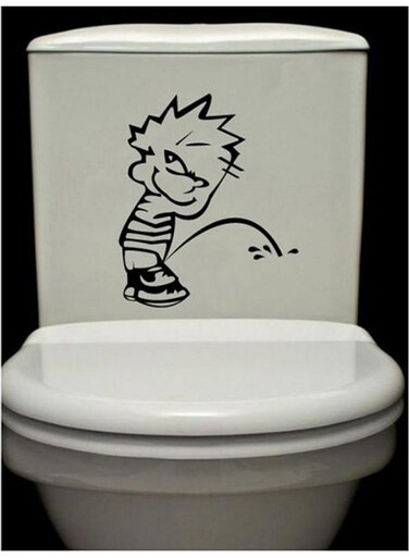 Flush Toilet Stickers Istanbul Wall Sticker Black 20*20cm