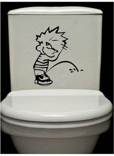 Flush Toilet Stickers Istanbul Wall Sticker Black 20*20cm