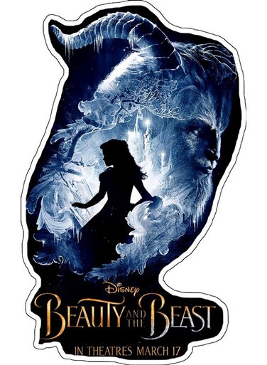 Beauty And The Beast Decorative Wall Sticker Multicolour