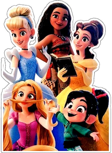 Disney Characters Printed Wall Sticker Multicolour