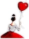 Girl With Balloon Printed Wall Sticker Multicolour