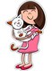 Girl Design Decorative Wall Sticker Multicolour