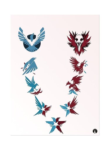 Printed Wall Sticker Multicolour 20cm