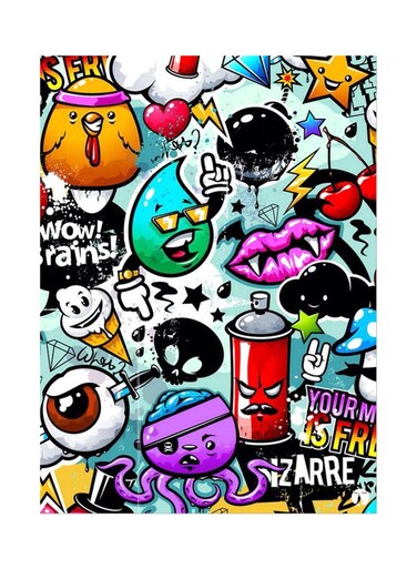 Printed Wall Sticker Multicolour 20cm