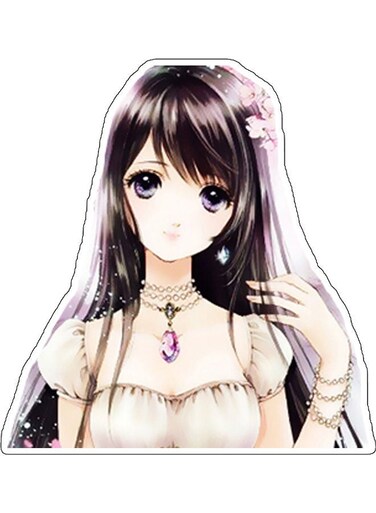 Anime Girl Decorative Wall Sticker Multicolour