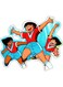 Cute Character Printed Wall Sticker Multicolour