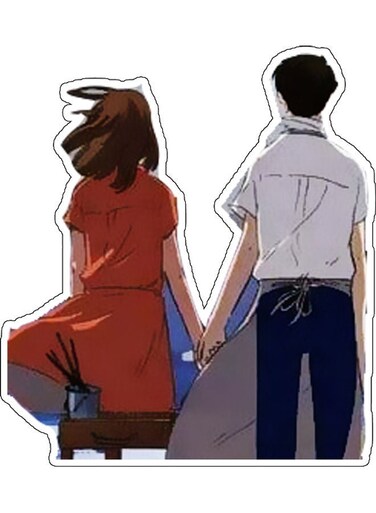 Girl And Boy Printed Wall Sticker Multicolour