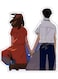 Girl And Boy Printed Wall Sticker Multicolour