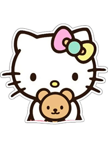 Kitty Printed Decorative Wall Sticker Multicolour