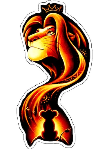 The Lion King-Simba Printed Wall Sticker Orange/Yellow/Black